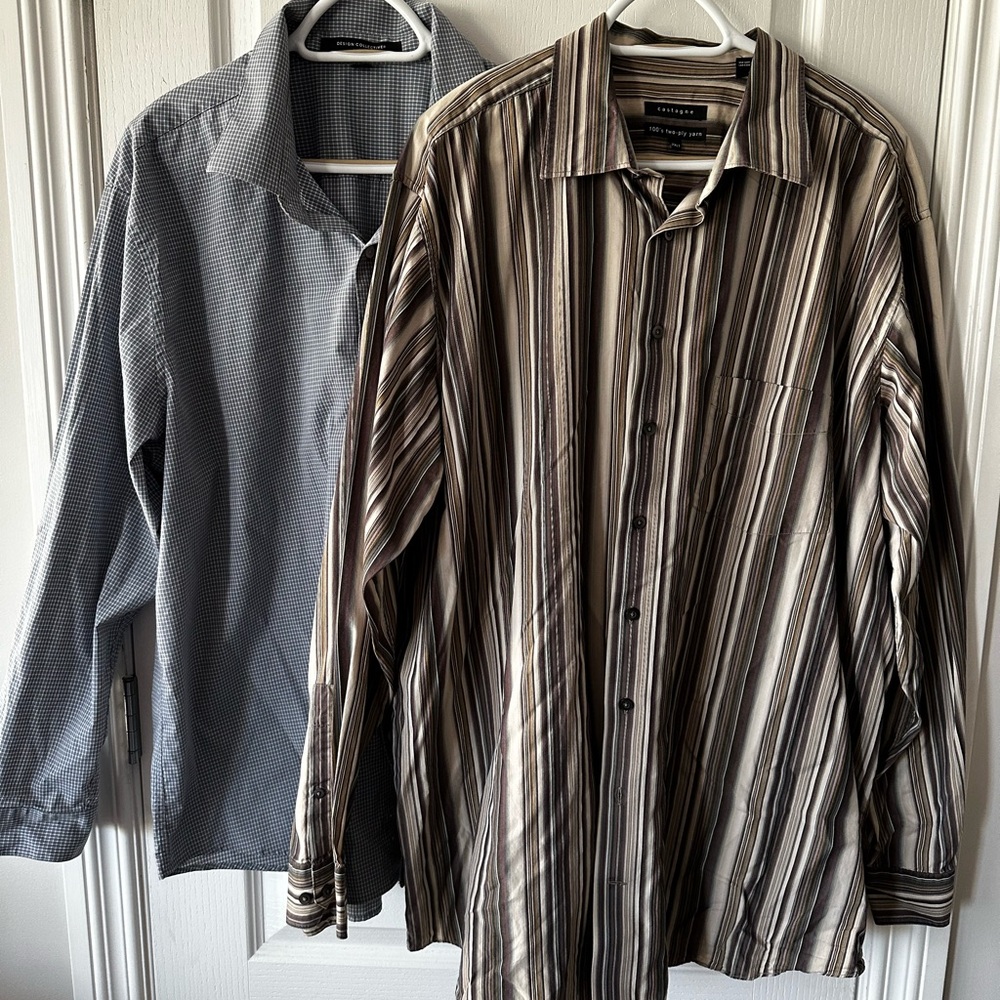 Men's Striped and Checkered Casual Button Down Shirts